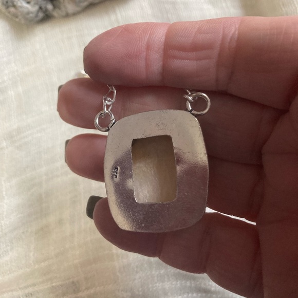NEW Vintage Scolecite 925 Silver Necklace - Picture 4 of 4